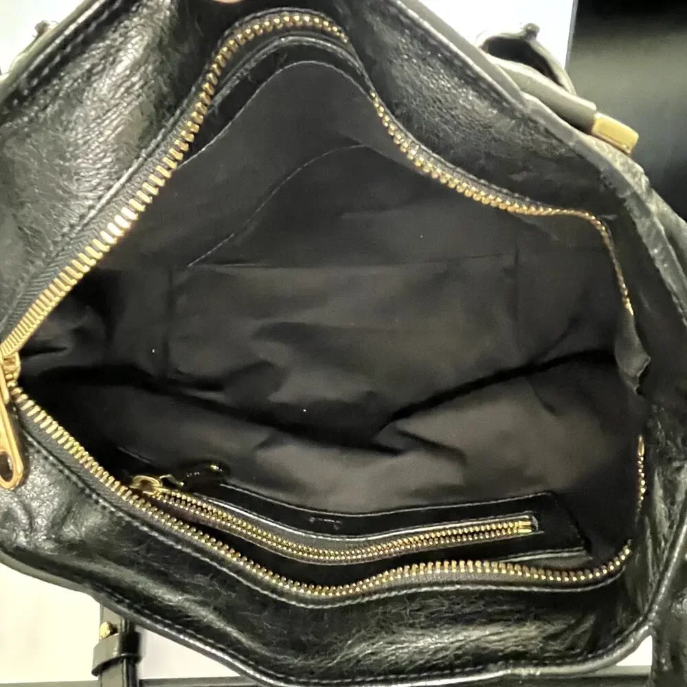 Chloe Ethel Black and Gold Lambskin Satchel - Picture 7 of 11